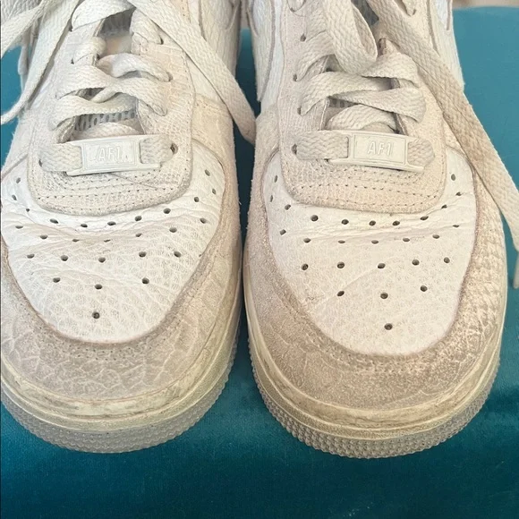Nike Air Force 1 low python  Dx-2678_ 100  whiteTextured Sneakers sz 5.5 - Picture 11 of 12